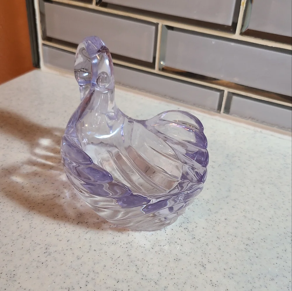 Vintage Clear Plastic Swan Soap DIsh Vintage Home Decor 1990s